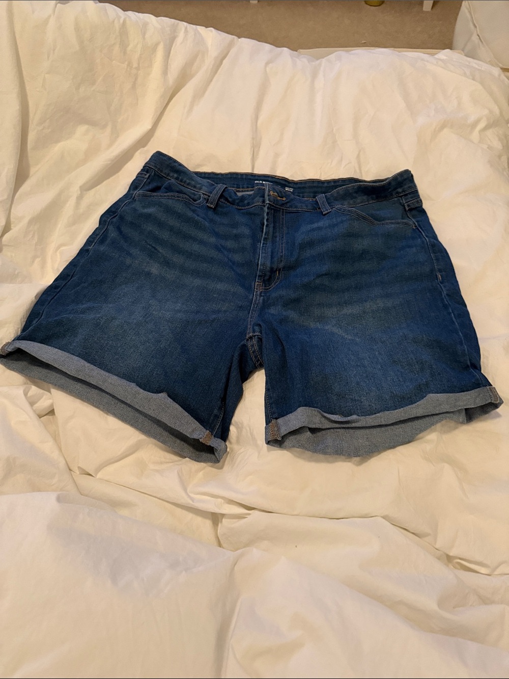 Old Navy Dark Blue Denim Roll-Cuff Jean Shorts